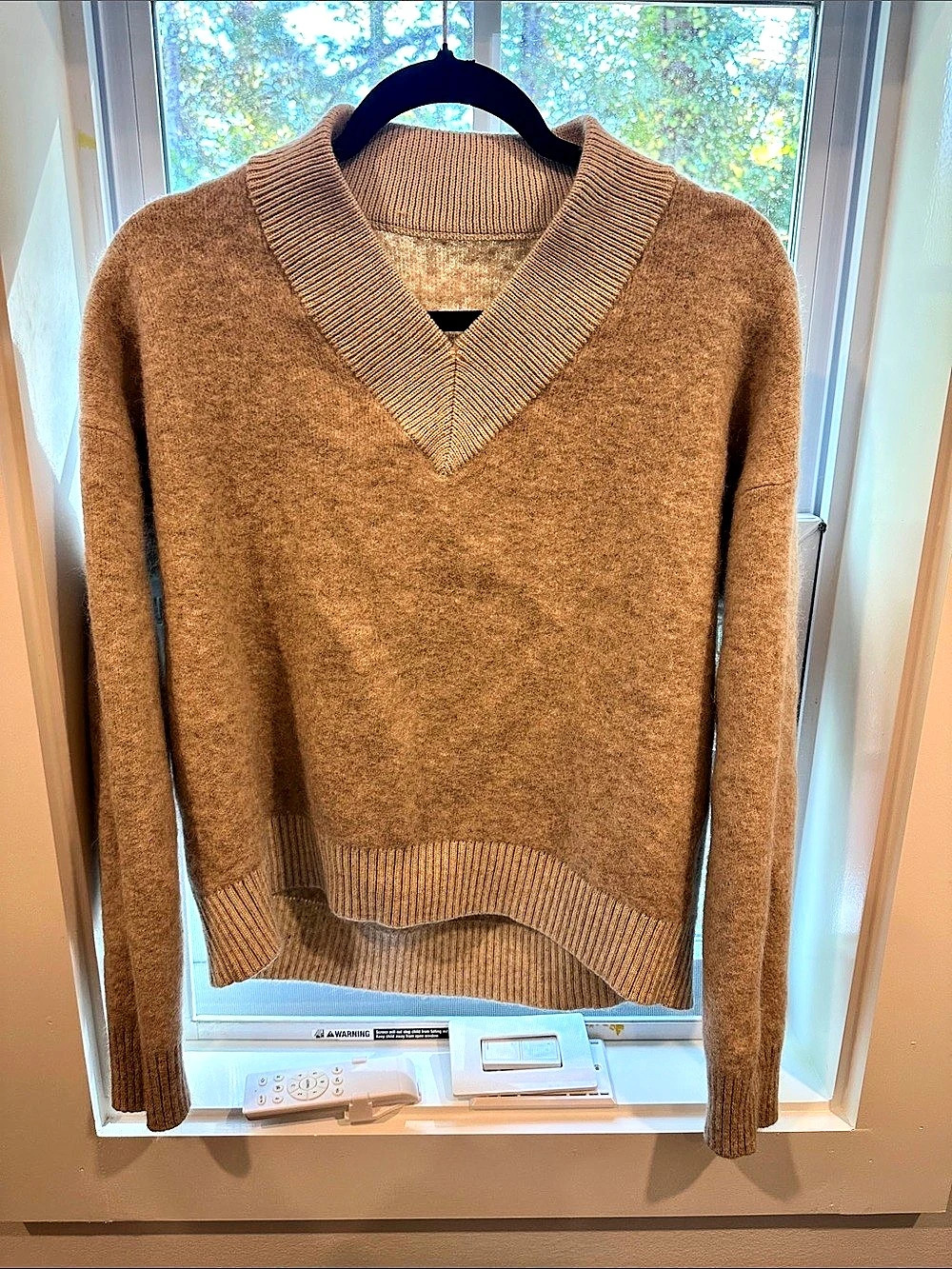 Lululemon Alpaca Wool-Blend V-Neck Sweater Brown XS